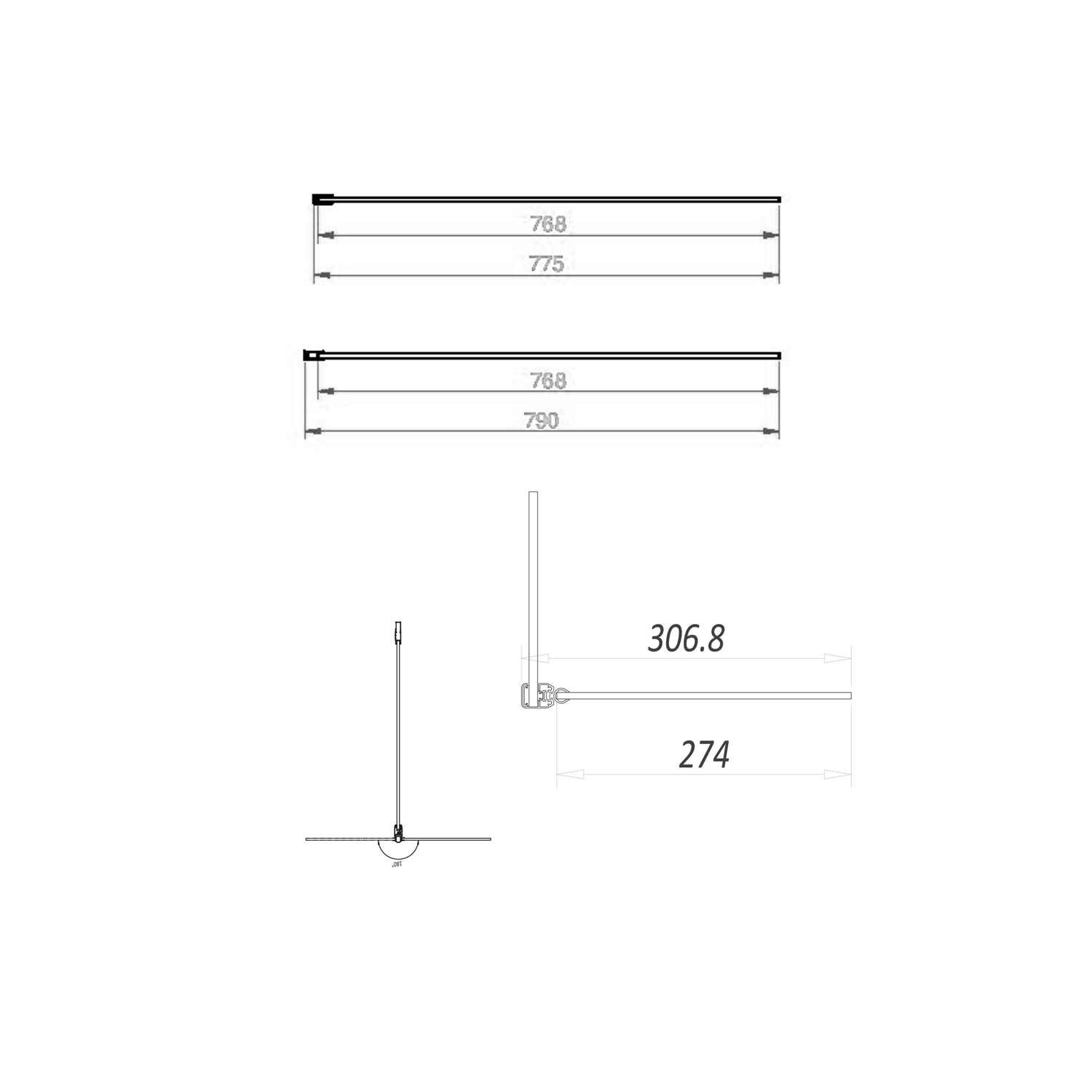 Harbour i8 Matt Black Framed Easy Clean 8mm Walk In Shower Panel & Flipper Panel