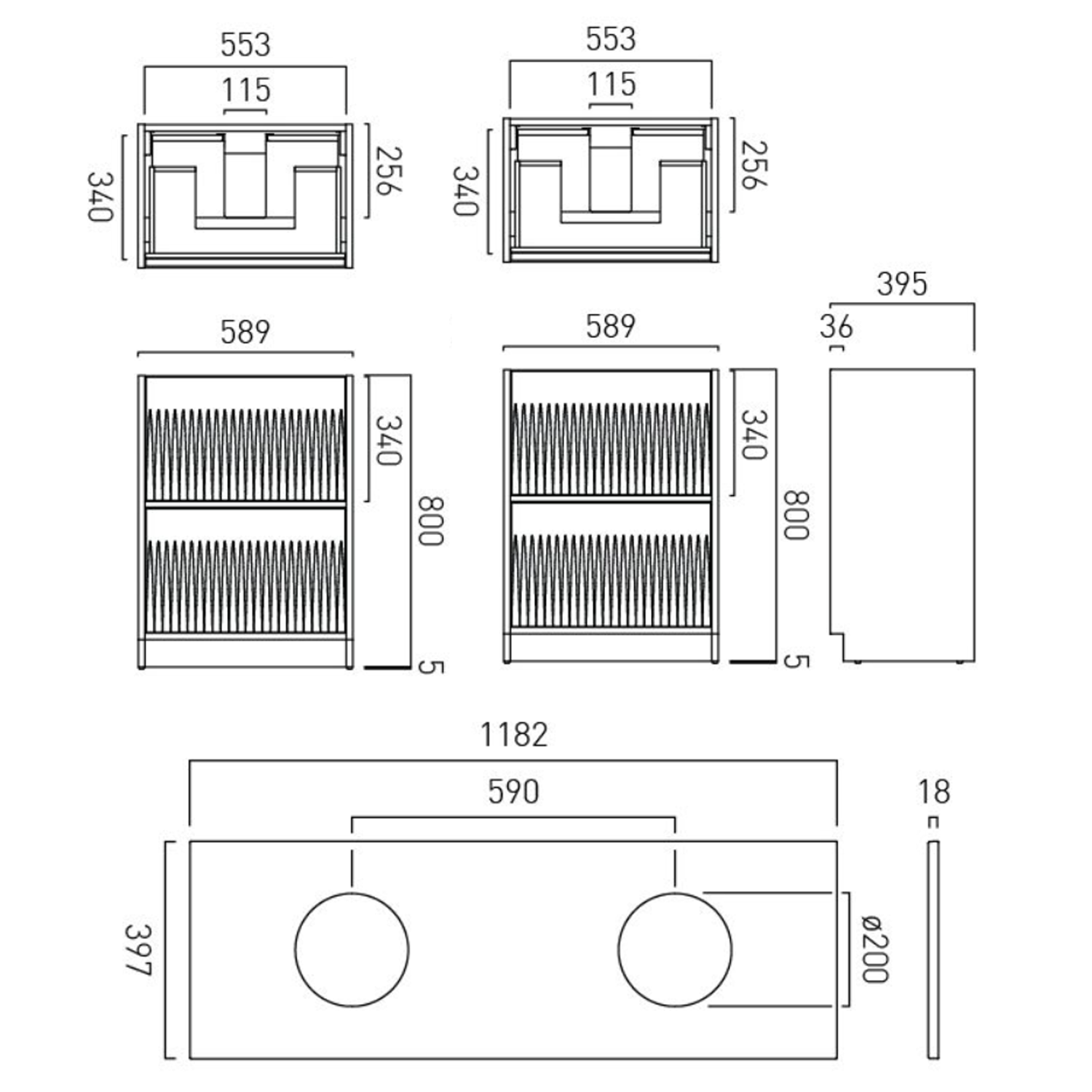 Vado Safari 1200mm Fluted Floorstanding Vanity Unit & Worktop