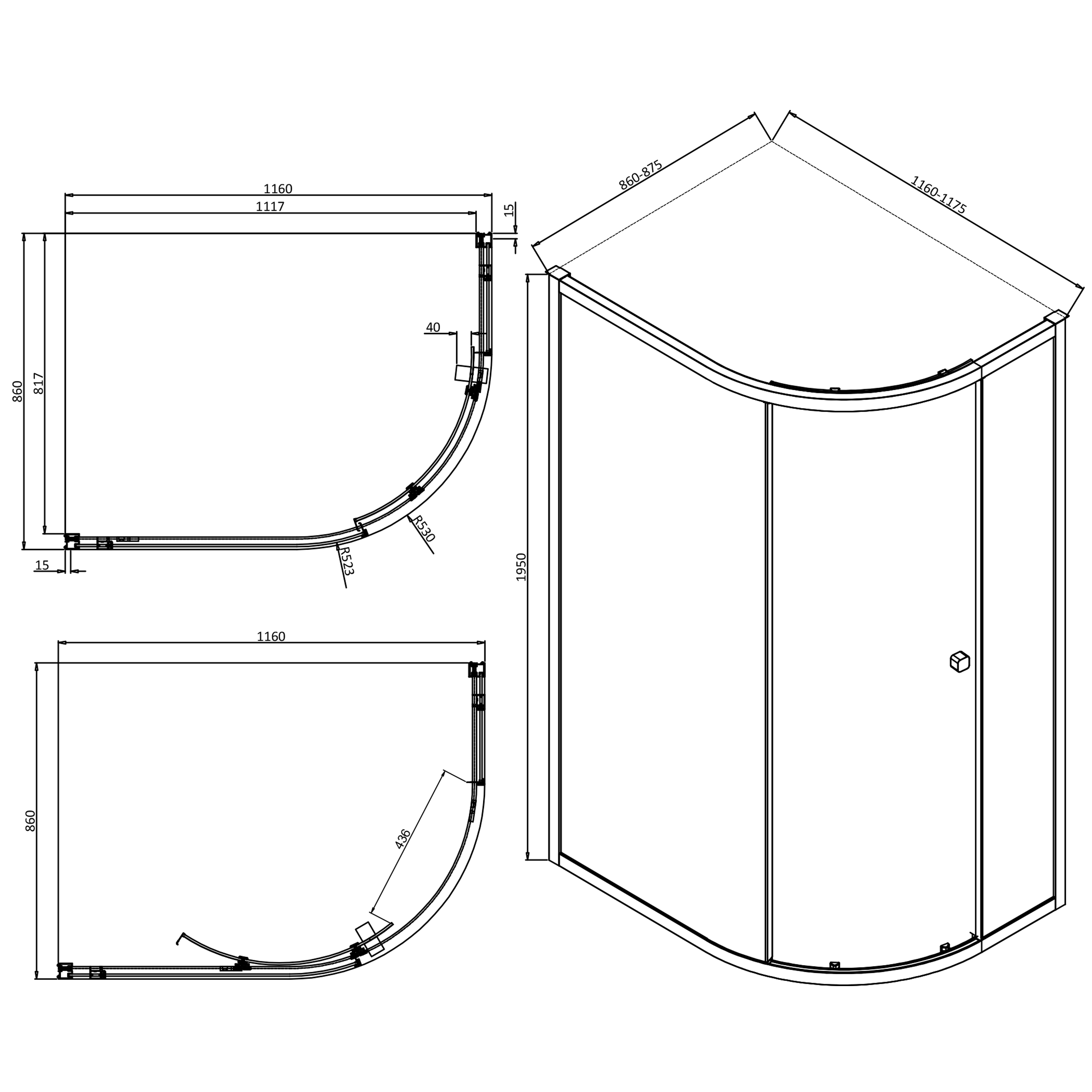 Crosswater Clear 6 6mm Brushed Bronze Sliding Single Door Offset Quadrant Shower Enclosure