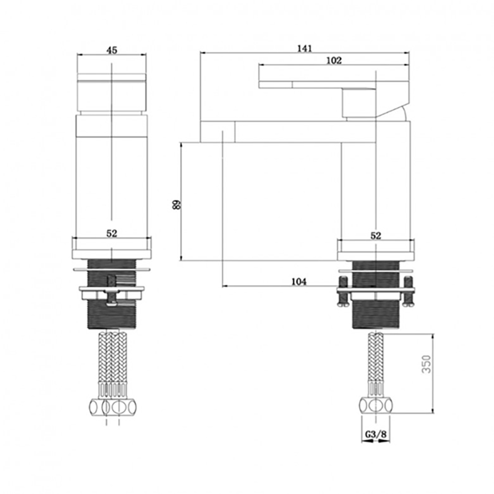 Vellamo Connect Basin Mixer Tap with Clicker Waste