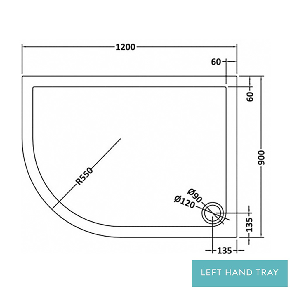 Drench MineralStone Low Profile Quadrant Shower Tray