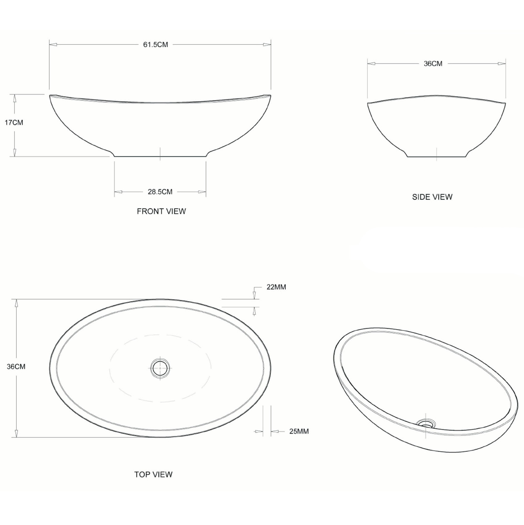 BC Designs Kurv Countertop Basin