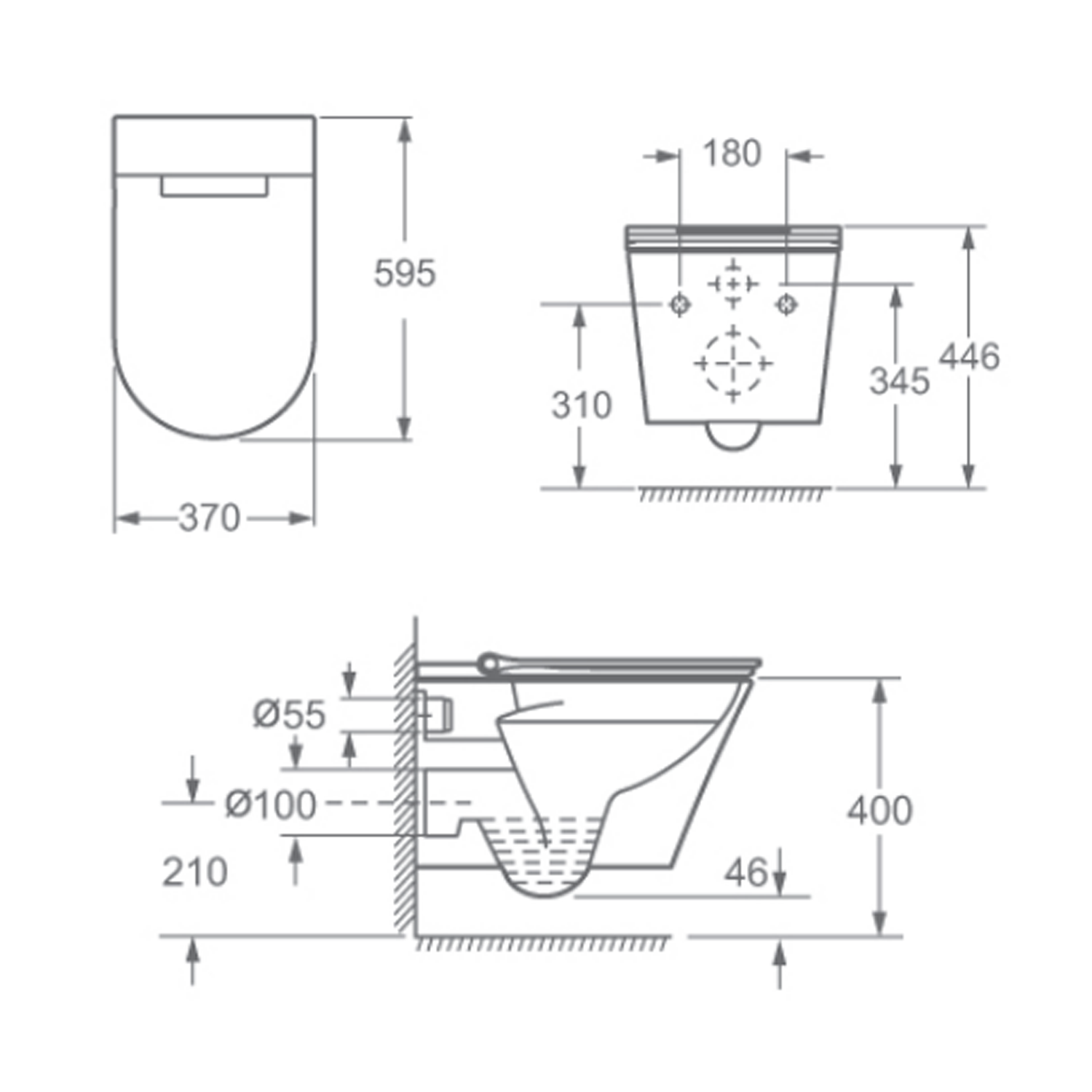 Imex Arco Wall Hung Smart Toilet with Soft Close Seat & Remote Control