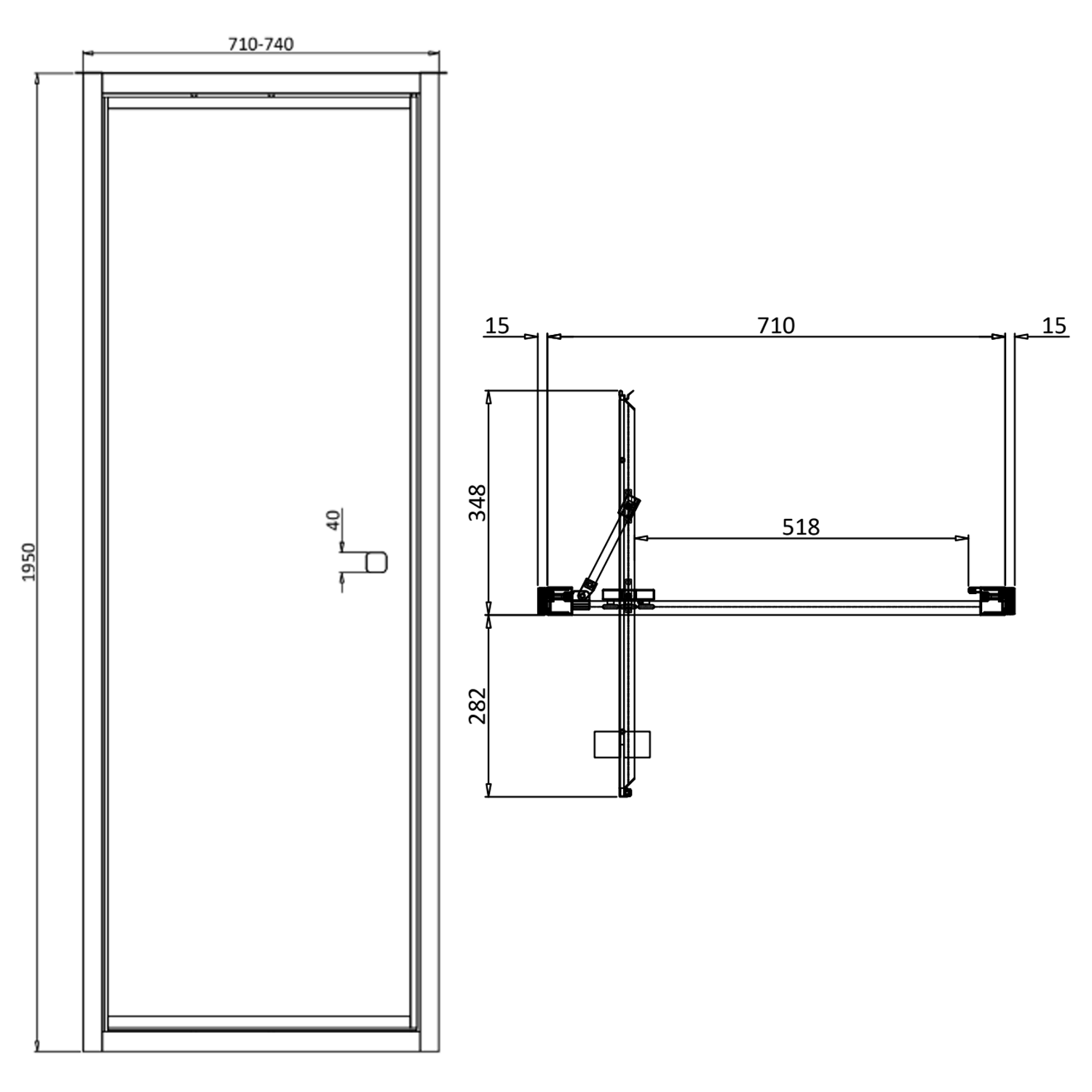 Crosswater Clear 6 6mm Infold Shower Door & Optional Side Panel