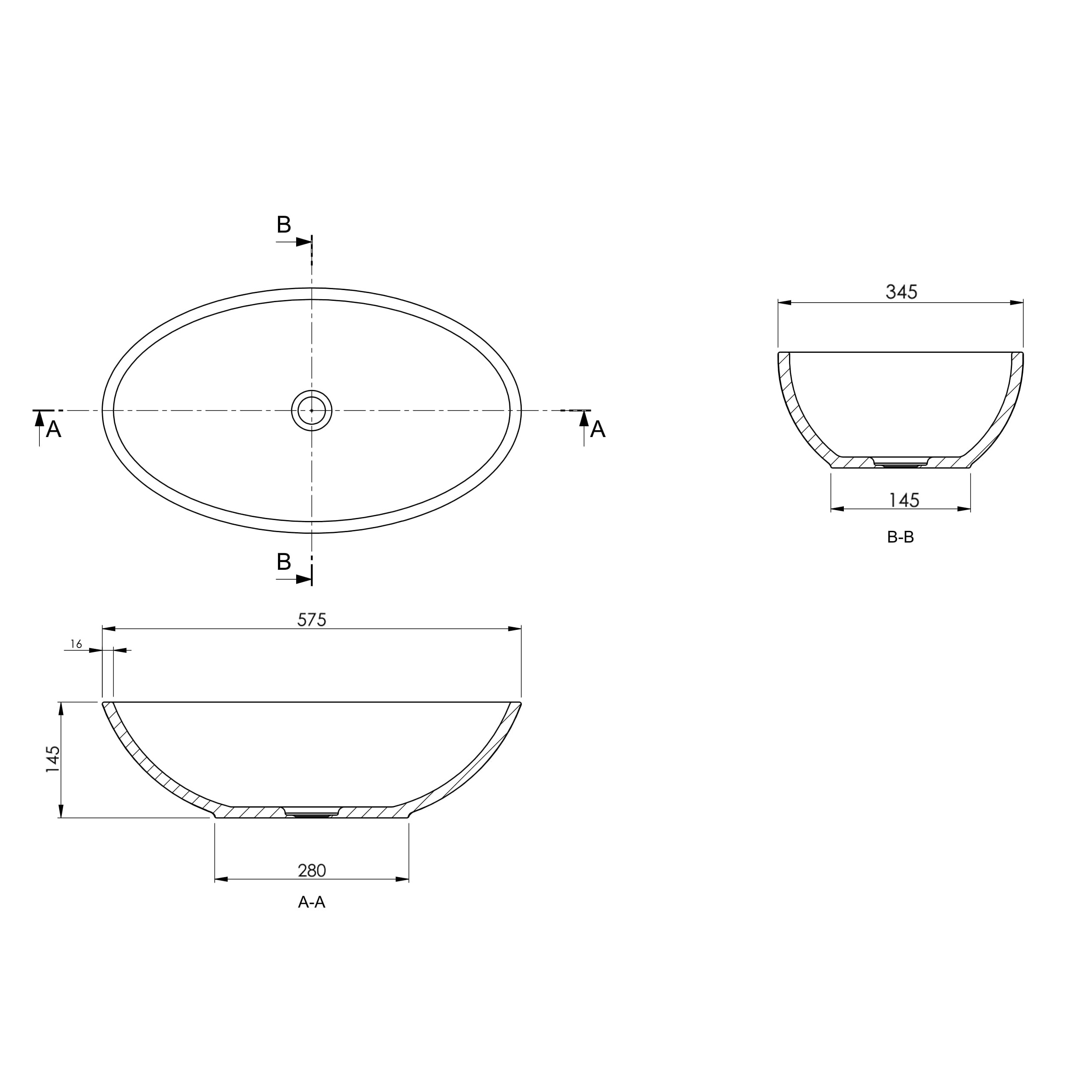 BC Designs Tasse Countertop Basin