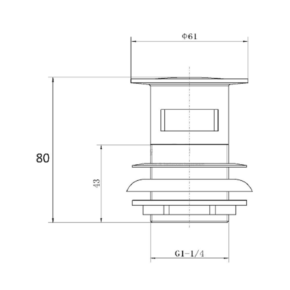 Vellamo Slotted Click Clack Basin Waste