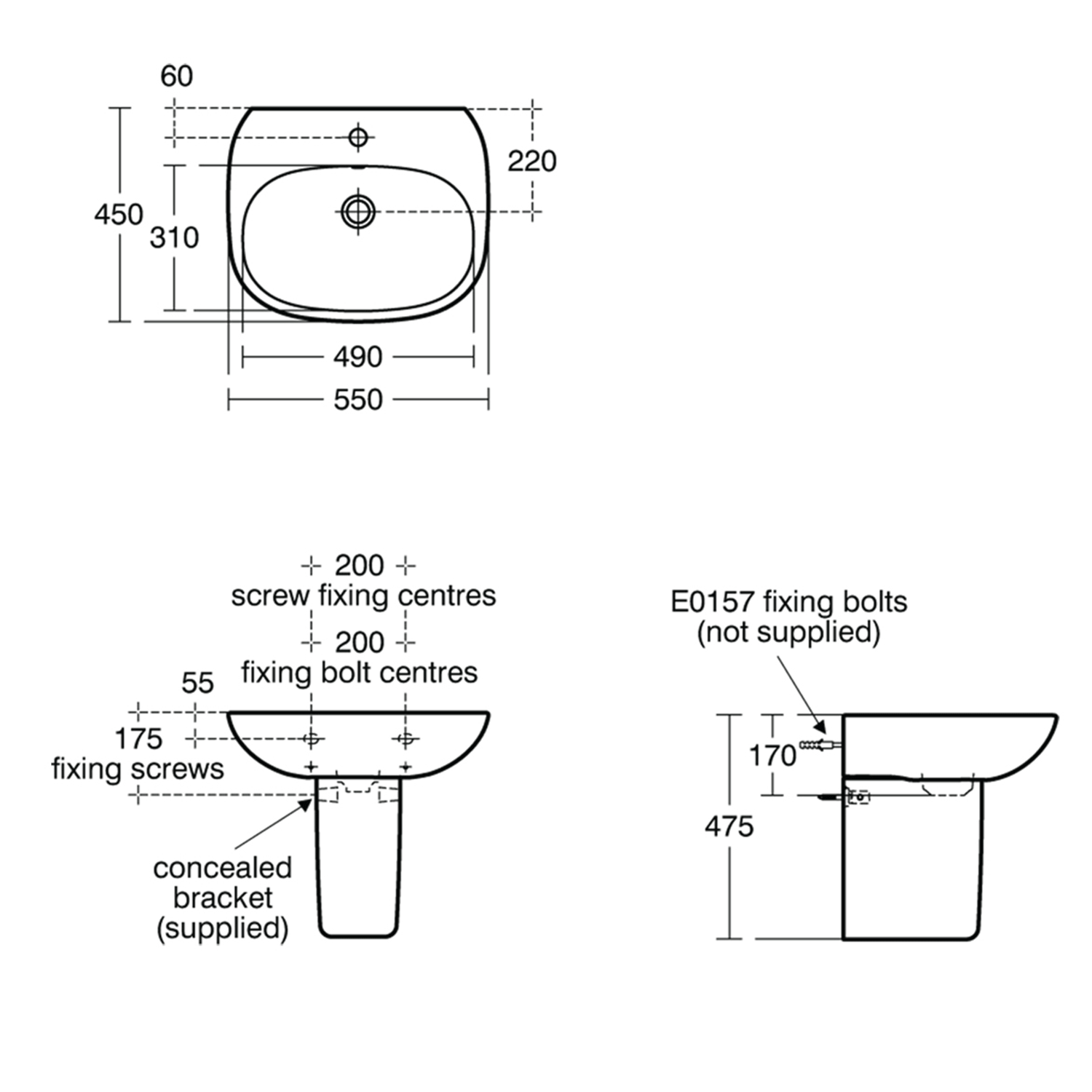 Ideal Standard Tesi Basin & Pedestal