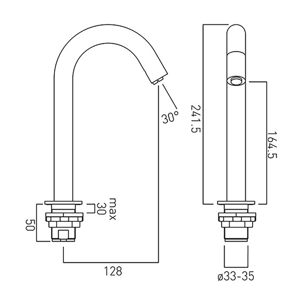 Vado i-Tech Deck Mounted Infrared Basin Spout
