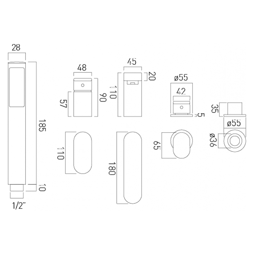Vado Life 4 Hole Bath Shower Mixer with Shower Kit