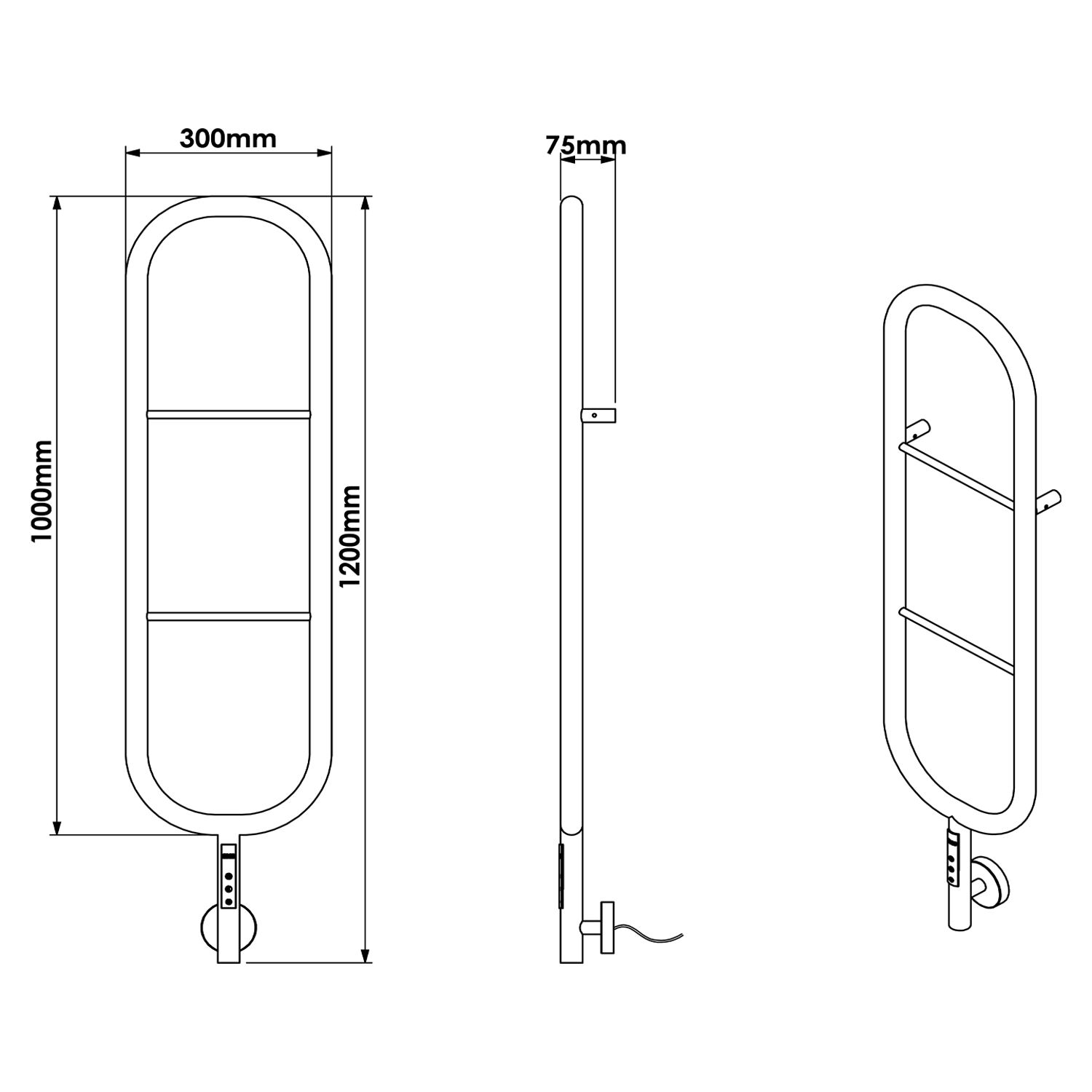 Carisa Felix Electric Stainless Steel Designer Heated Towel Rail