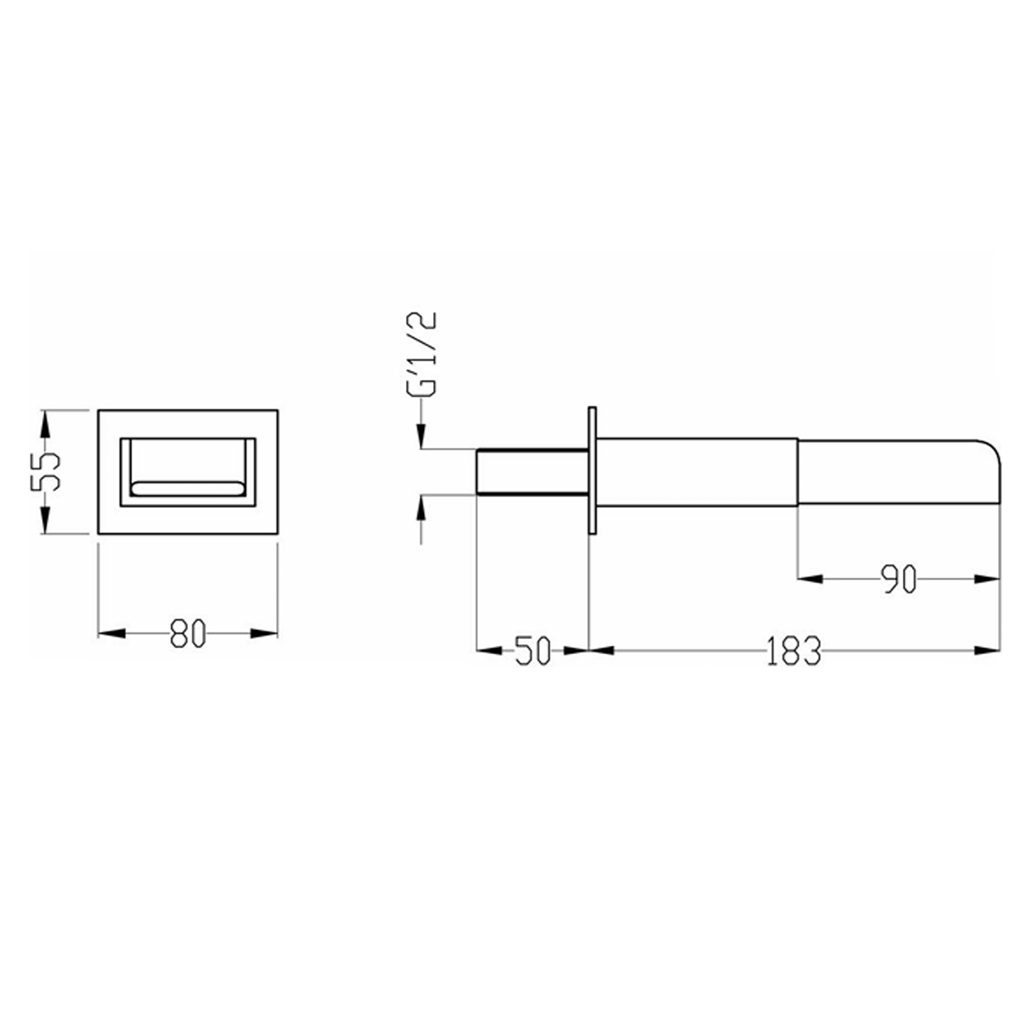 Vellamo Reve Wall Mounted Bath Spout