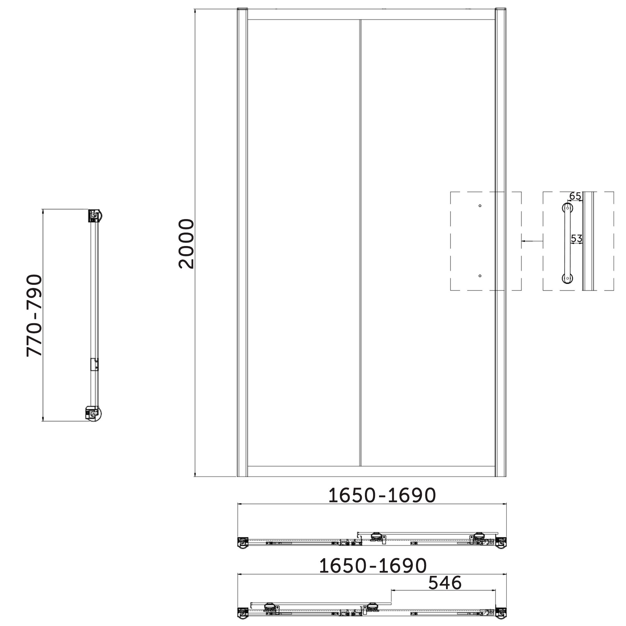 Burlington Classique 1909 8mm Gold Sliding Shower Door & Optional Side Panel