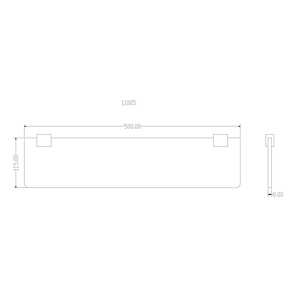 Harbour Status Matt Black Glass Shelf