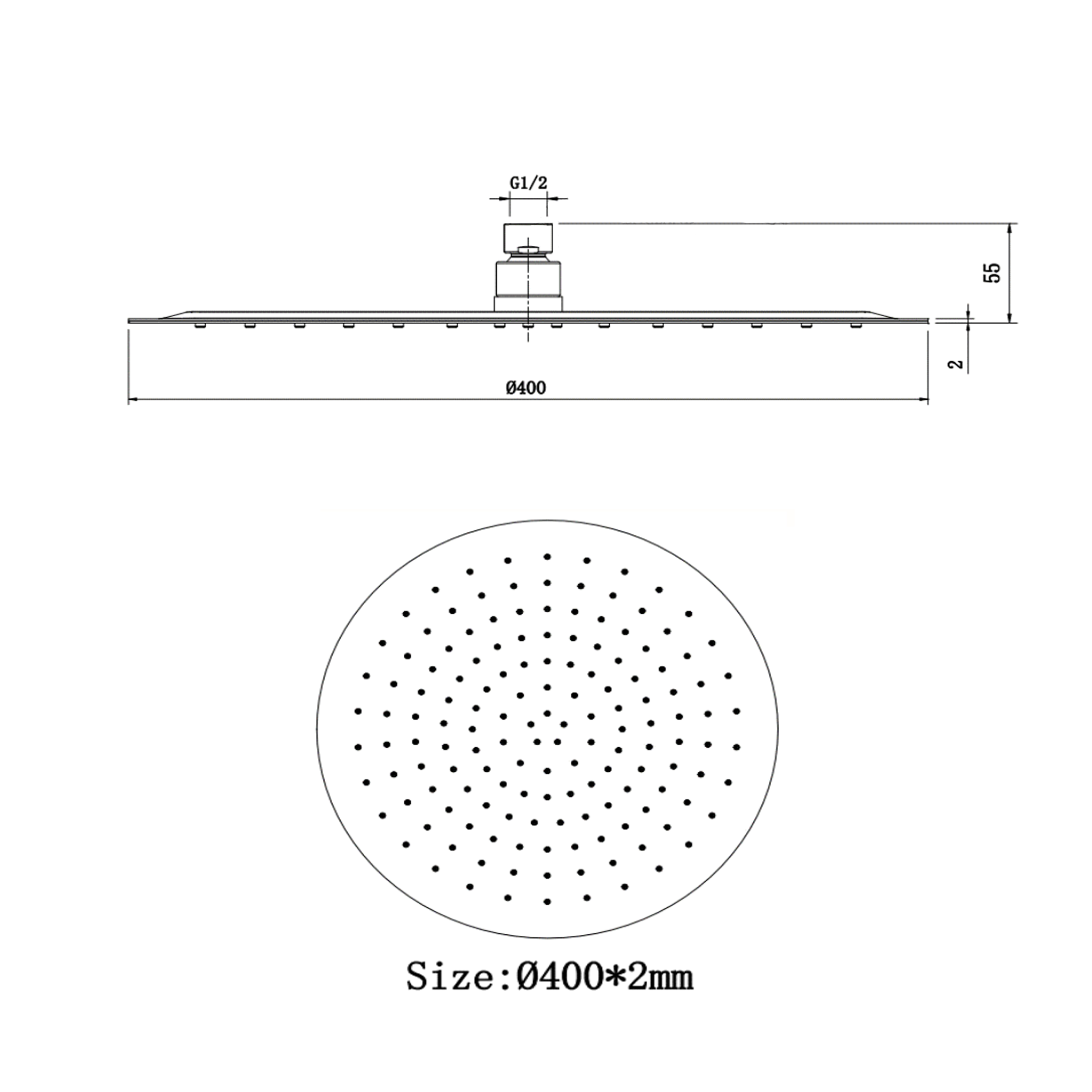 Drench Slimline Round Thin Shower Head