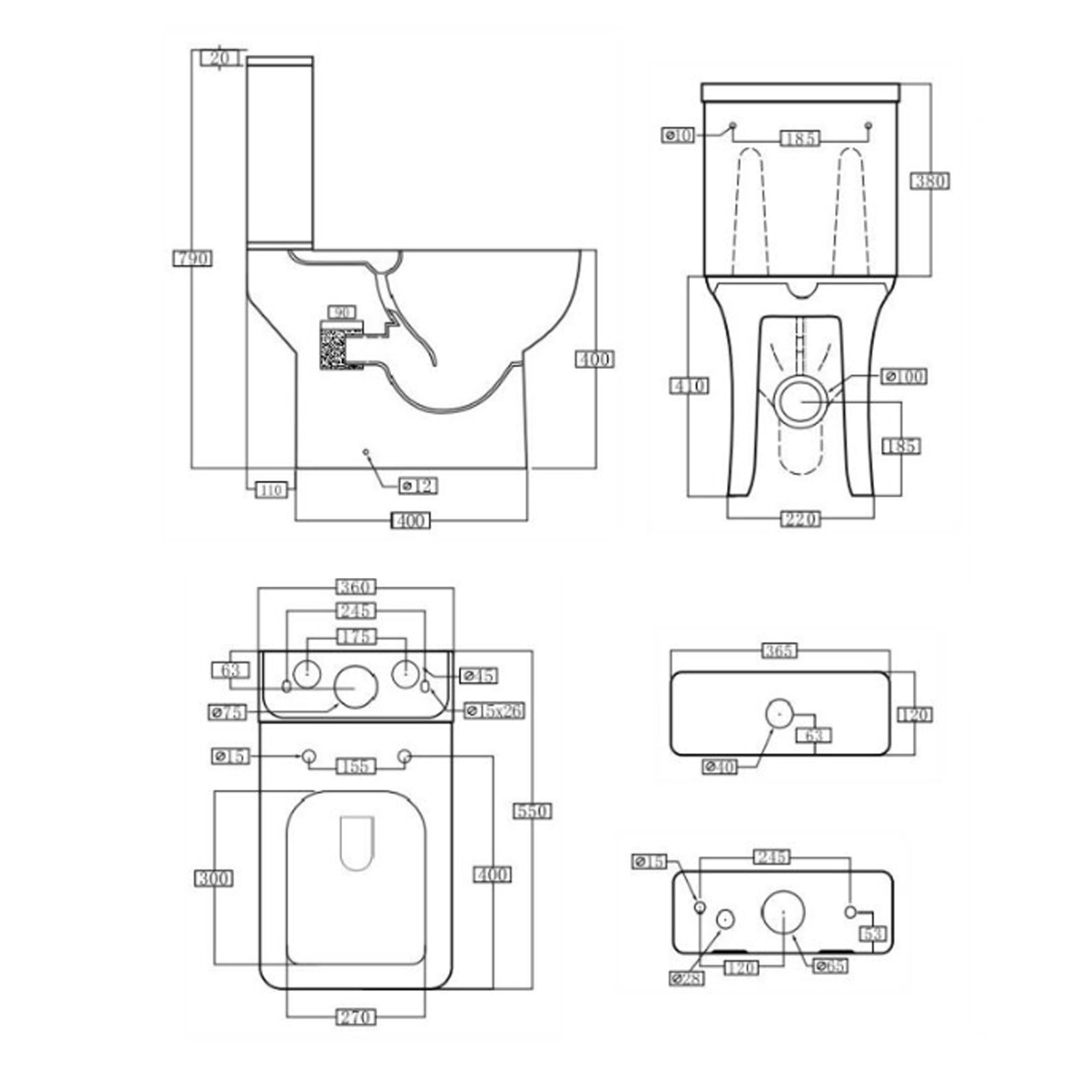 Harbour Icon 550mm Compact Projection Toilet & Wrap Over Soft Close Seat
