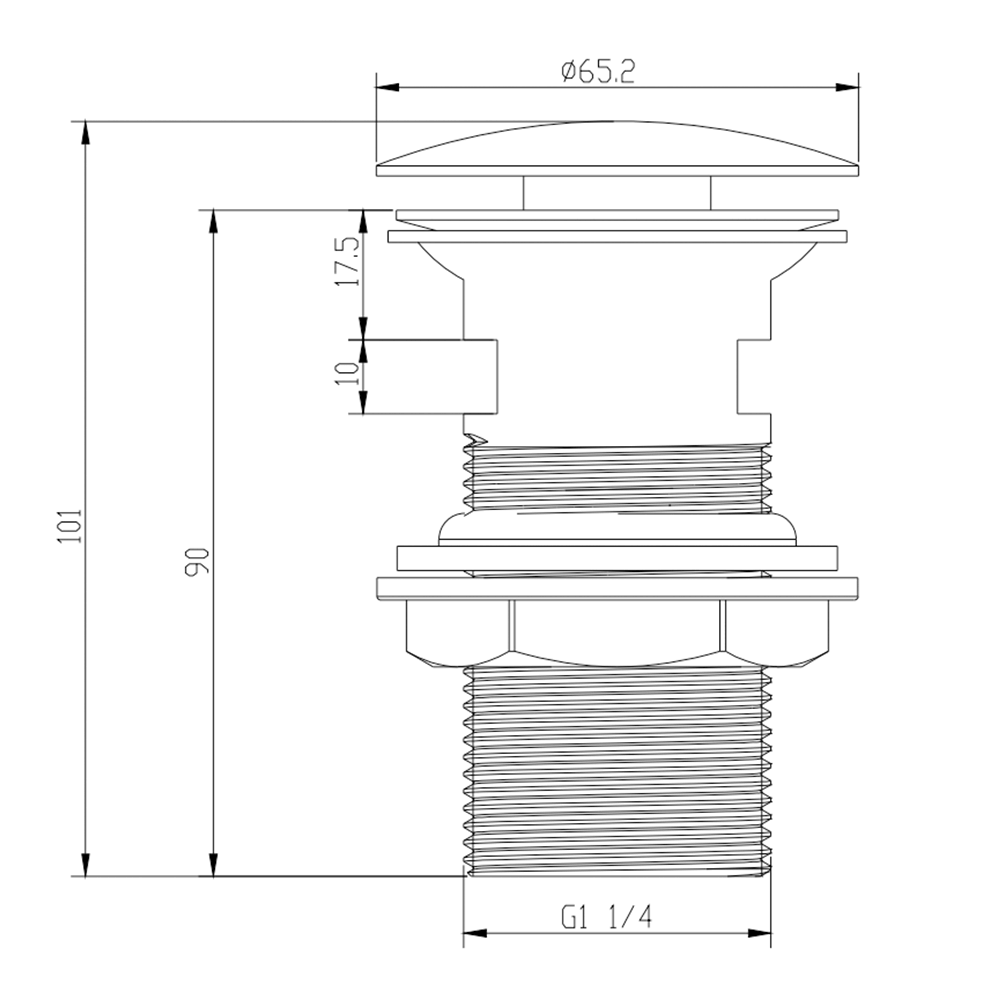 Vellamo Easy Clean Basin Click Waste (For Basins With Overflow Hole)