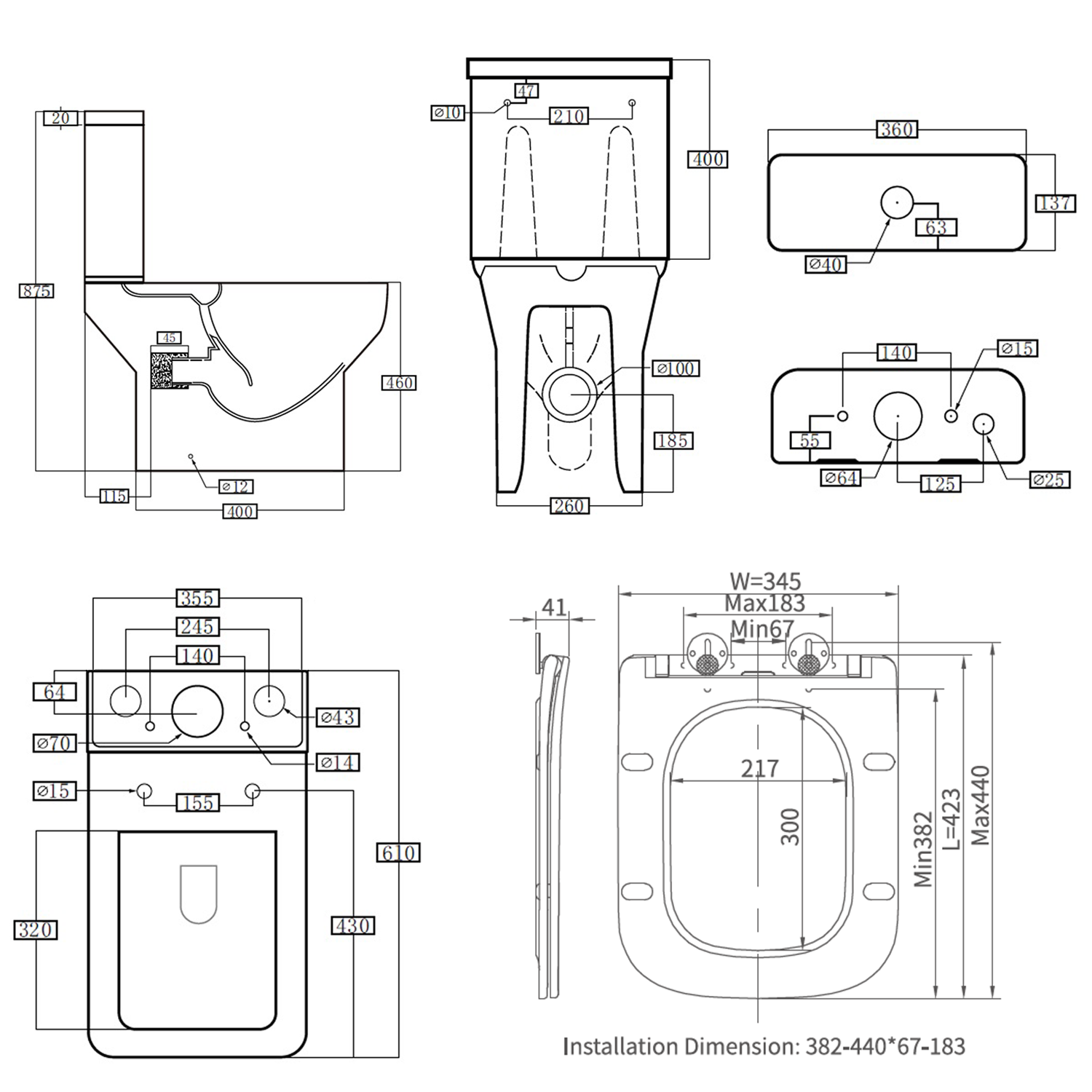 Harbour Icon Rimless Comfort Height Close Coupled Toilet & Soft Close Seat
