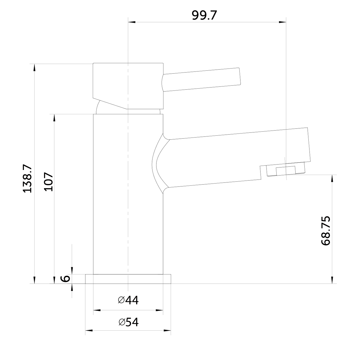 Vellamo Twist Basin Mixer Tap with Waste