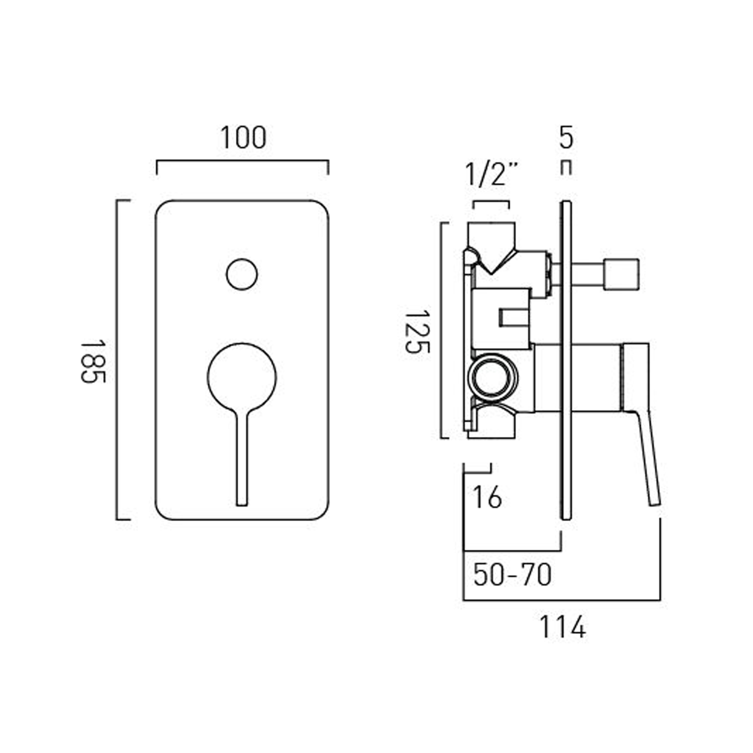 Vado Safari 2 Outlet Concealed Manual Shower Valve