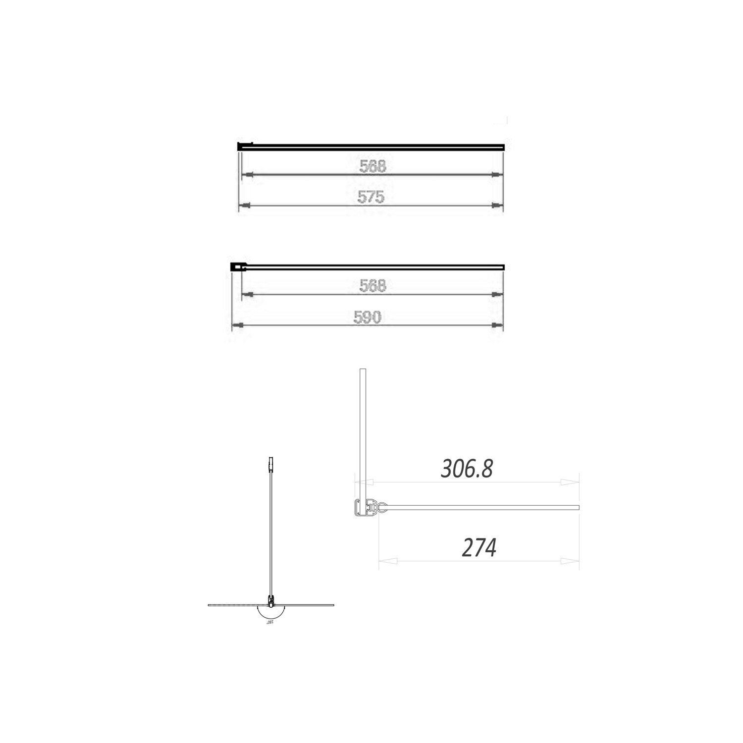 Harbour i8 Brushed Nickel Easy Clean 8mm Walk In Shower Panel & Flipper Panel
