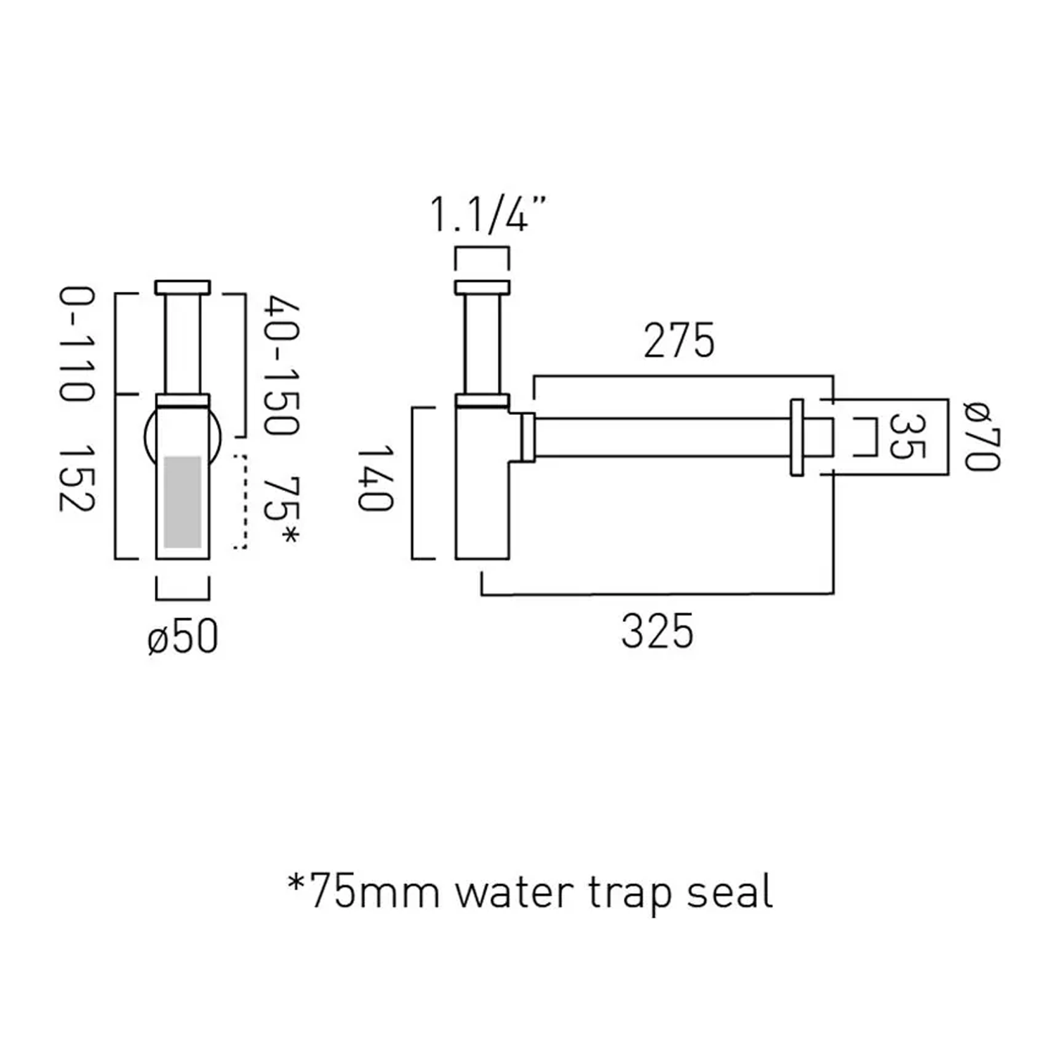 Vado Individual Round Bottle Trap