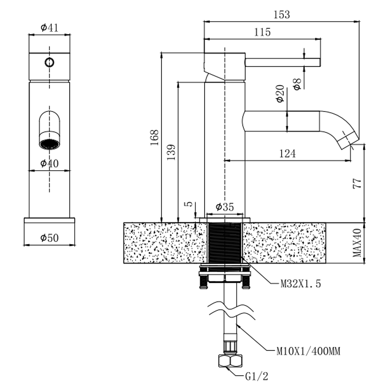 Harbour Clarity Brushed Brass Basin Mixer Tap & Waste