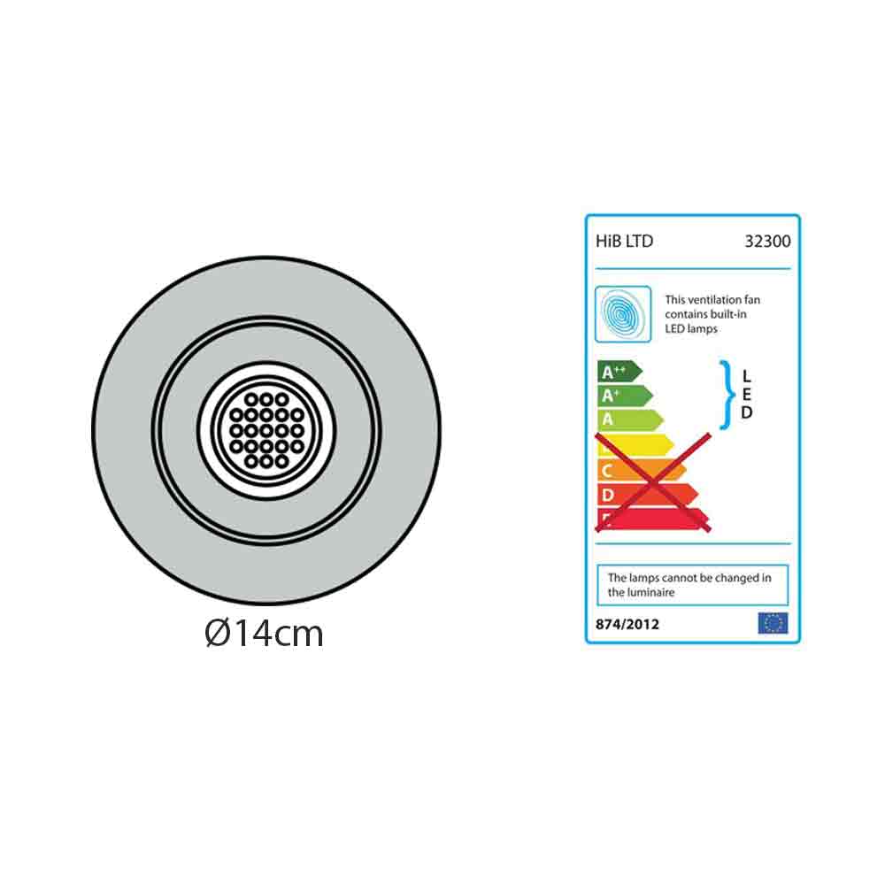 hib. Turbo Cool White LED Illuminated Inline Chrome Ceiling Fan