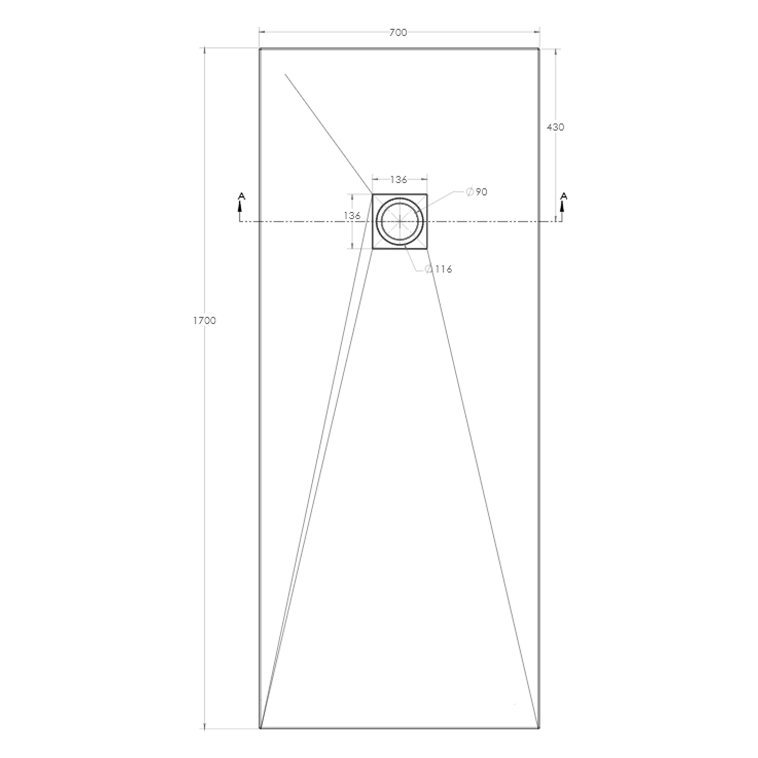 Drench Naturals White Thin Slate-Effect Rectangular Shower Tray - 11 Sizes