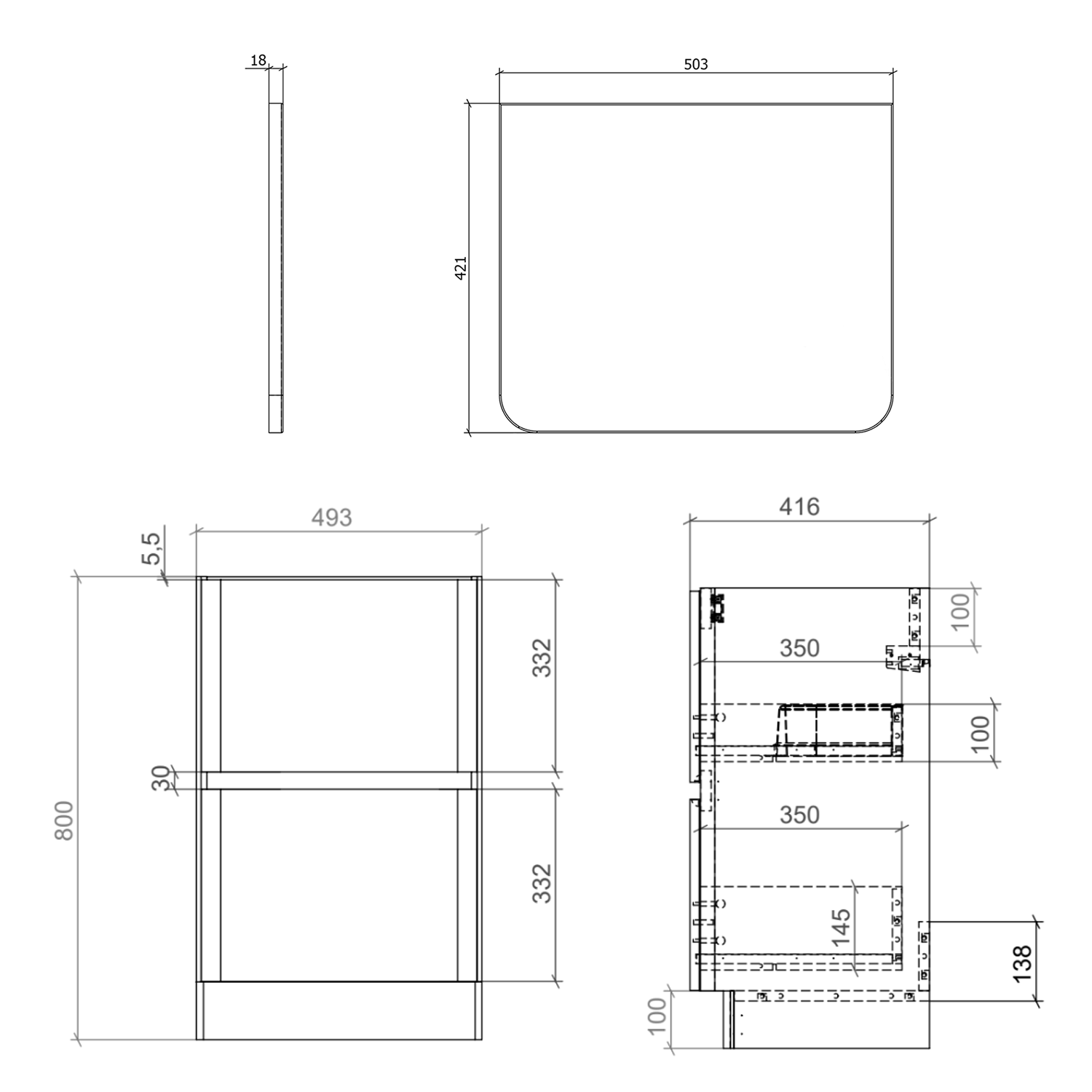 Drench Origin 500mm Floorstanding Vanity Unit & Countertop
