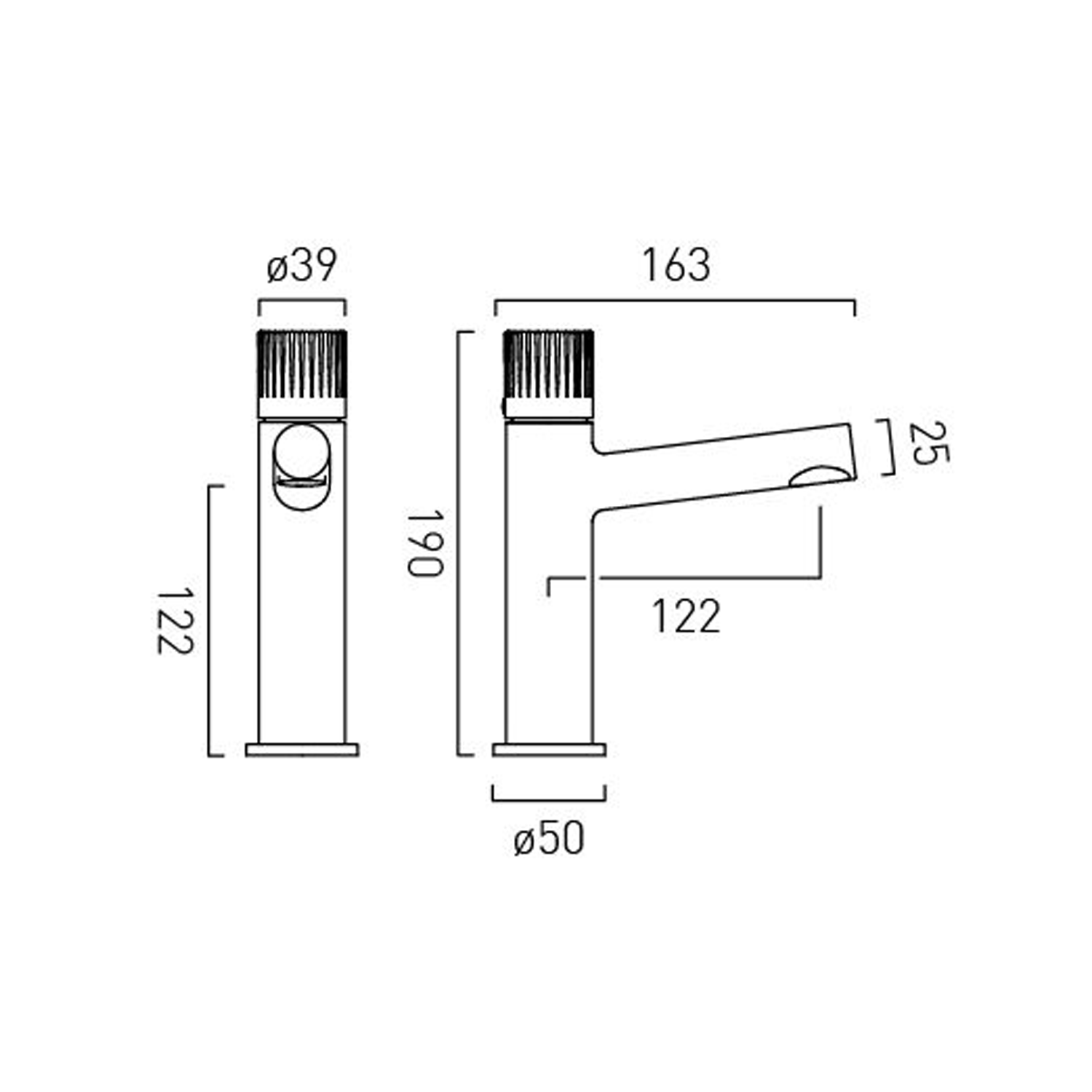 Vado Safari Cold Start Leverless Mono Basin Mixer Tap with Optional Universal Basin Waste
