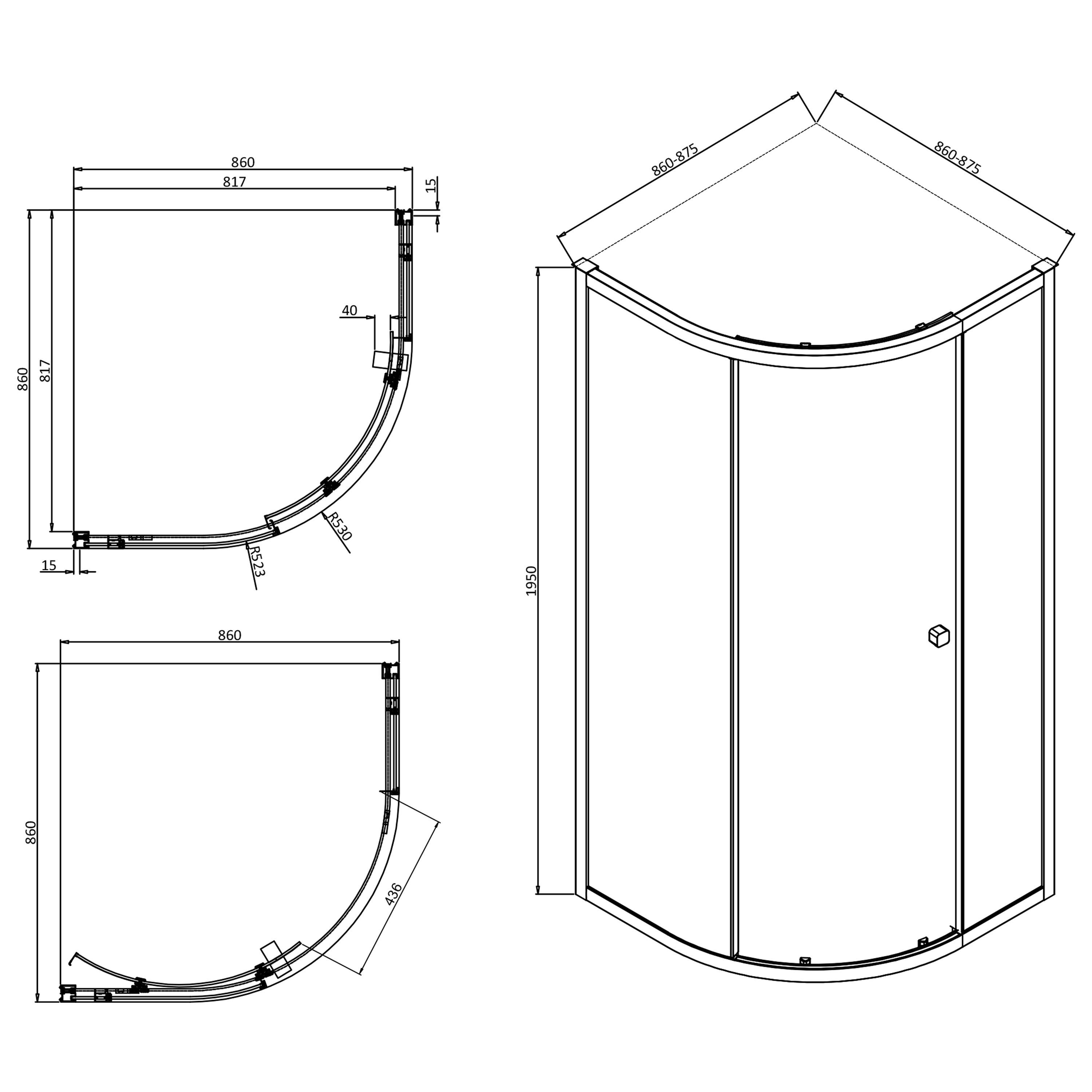Crosswater Clear 6 6mm Brushed Bronze Sliding Single Door Quadrant Shower Enclosure