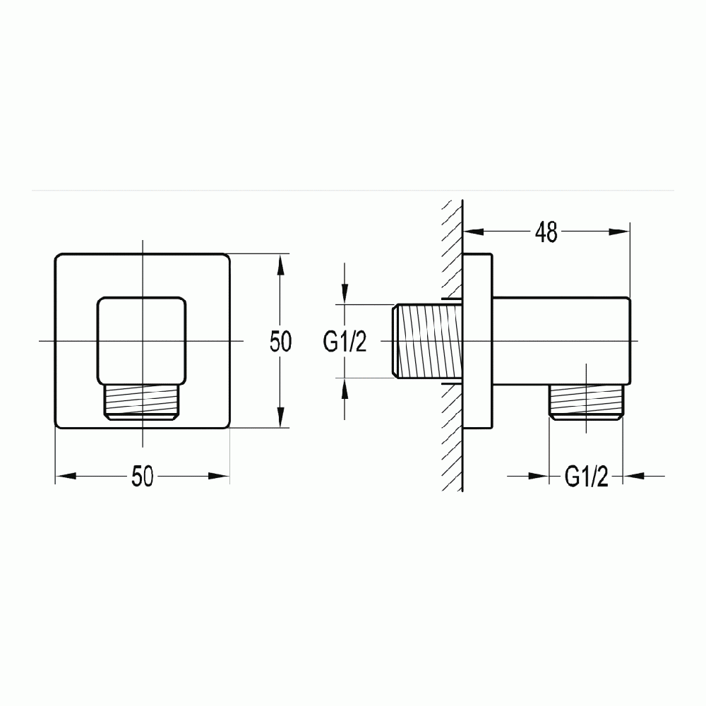 Imex Square Wall Elbow Outlet