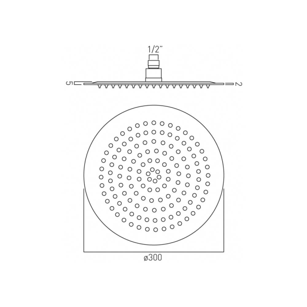 Vado Aquablade Slimline Round Shower Head
