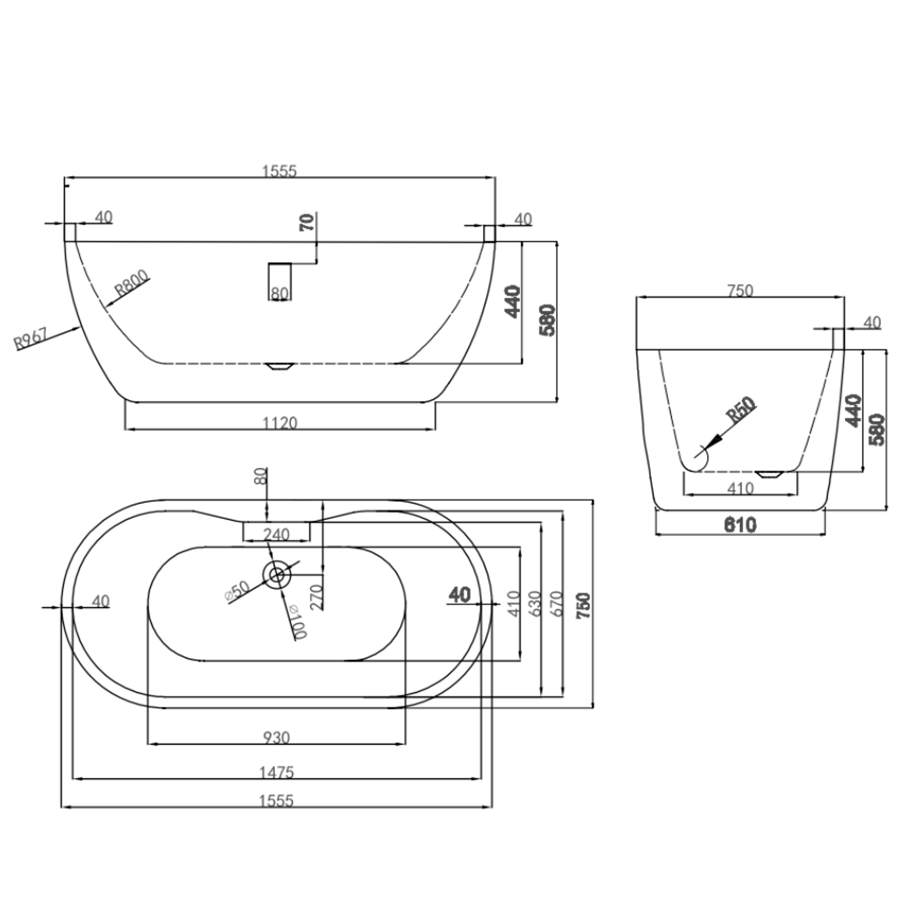 Drench Aura Freestanding Bath