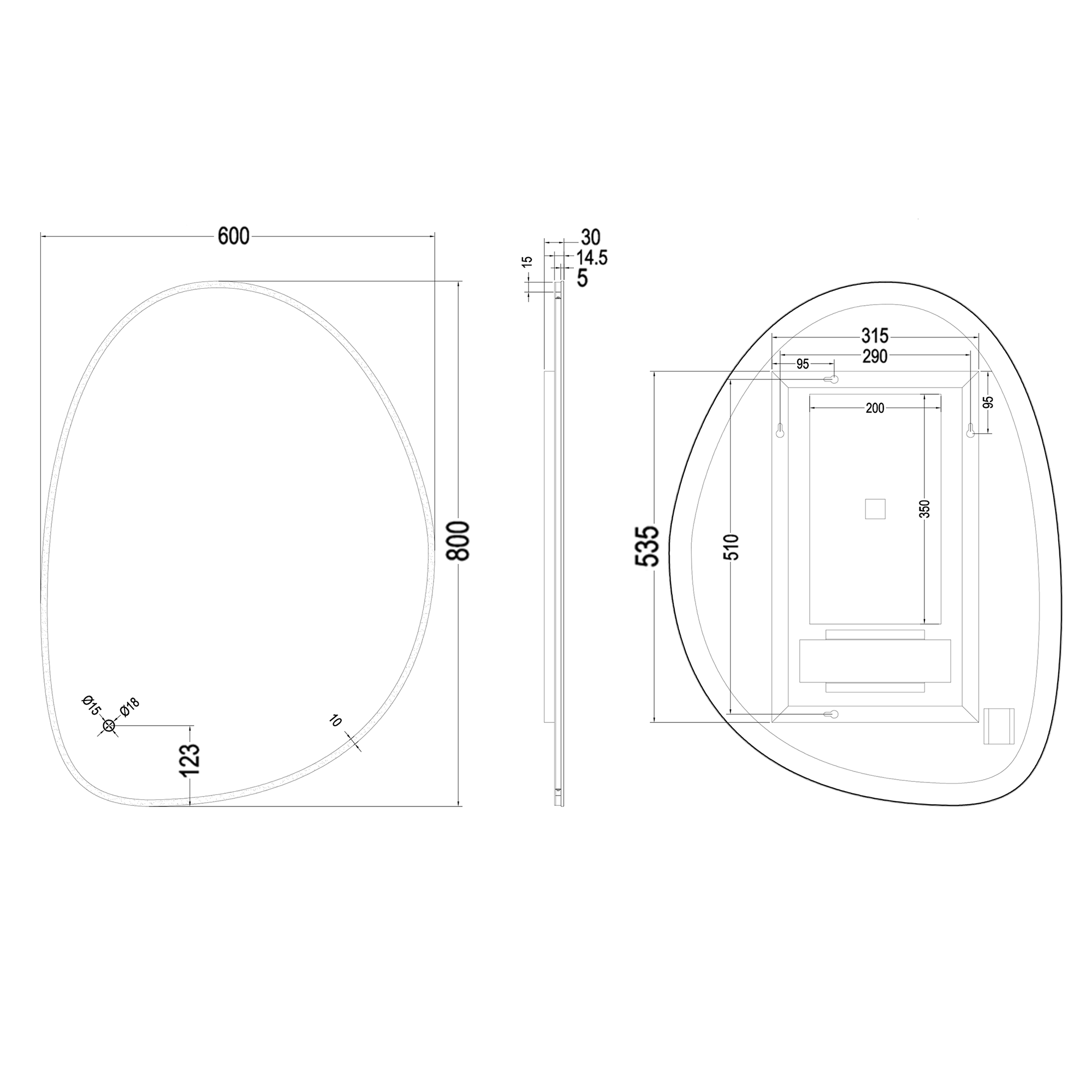 Crosswater Mada LED Illuminated Mirror with Demister Pad