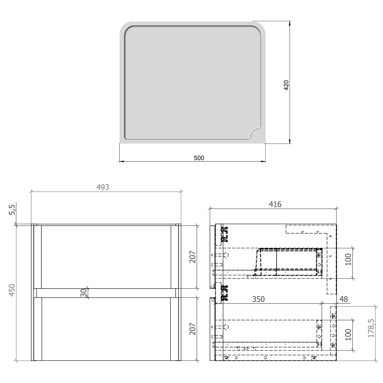 Drench Origin 500mm Wall Mounted Vanity Unit & Countertop