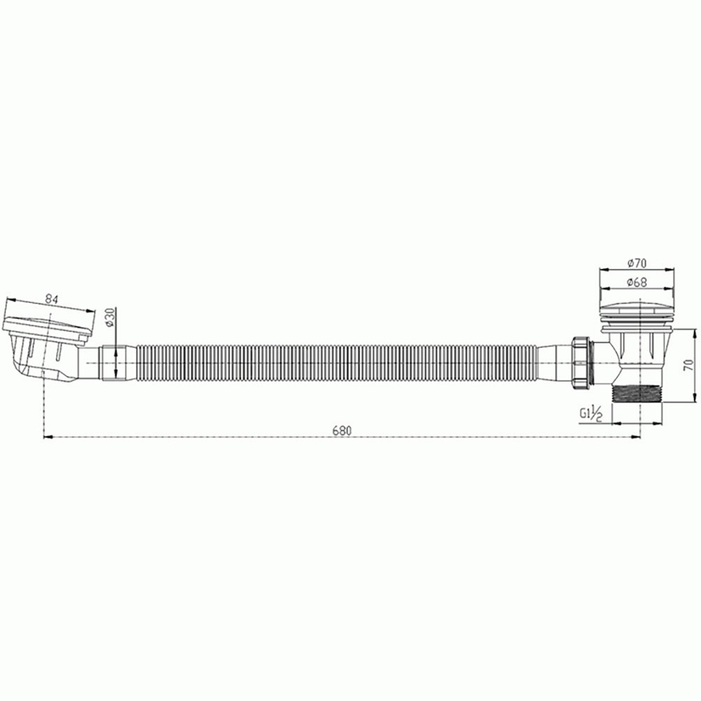 Imex Clicker Bath Waste With Contemporary Overflow Cover