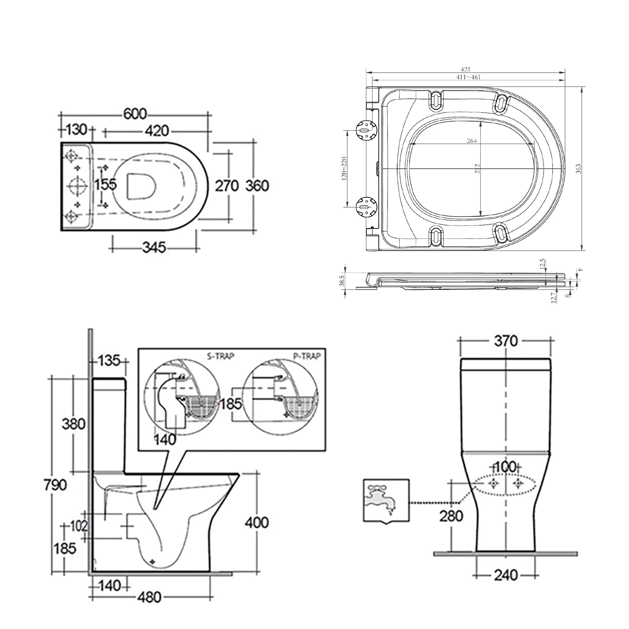 RAK Resort Mini Rimless Fully Back to Wall Toilet & Soft Close Seat