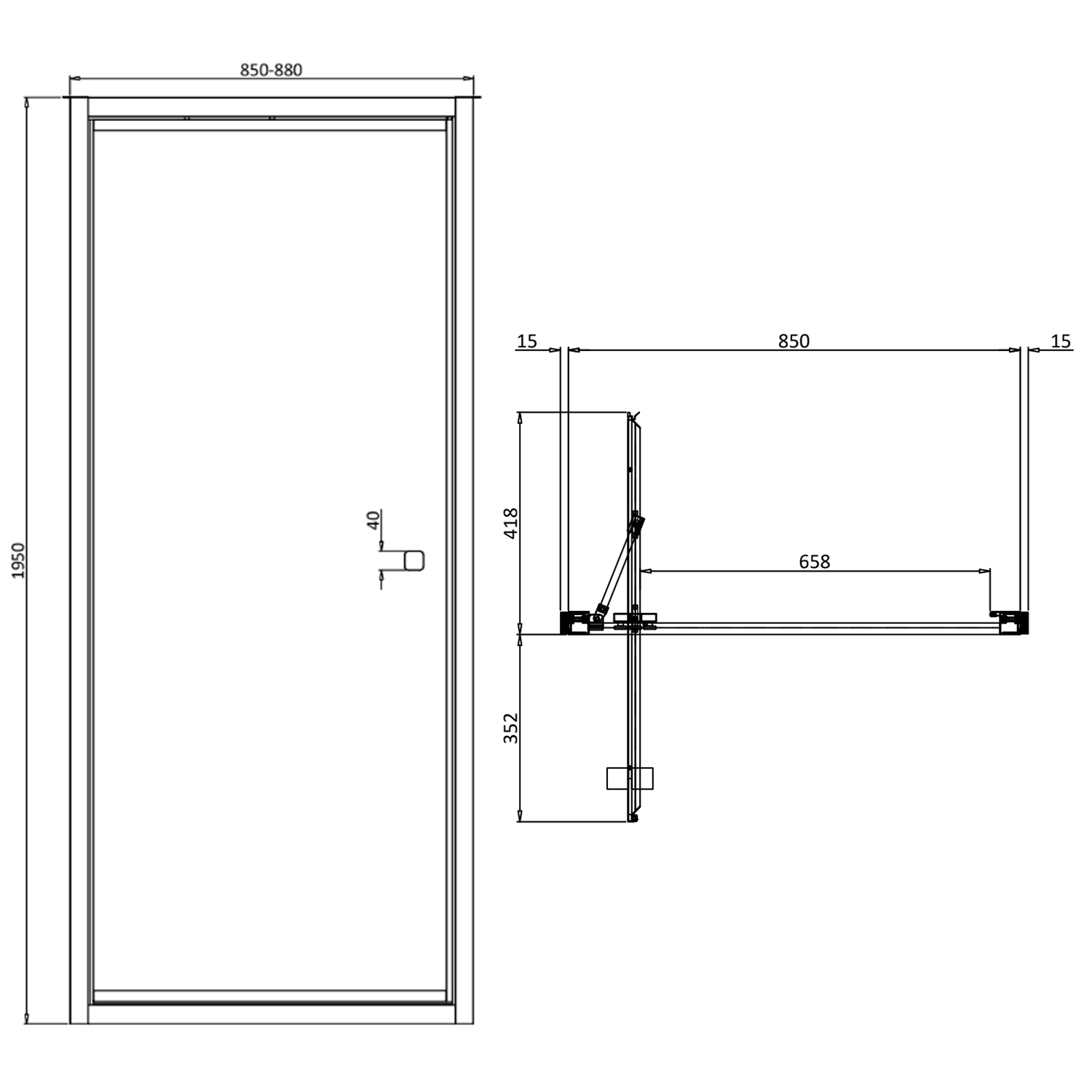 Crosswater Clear 6 6mm Brushed Brass Infold Door & Optional Side Panel