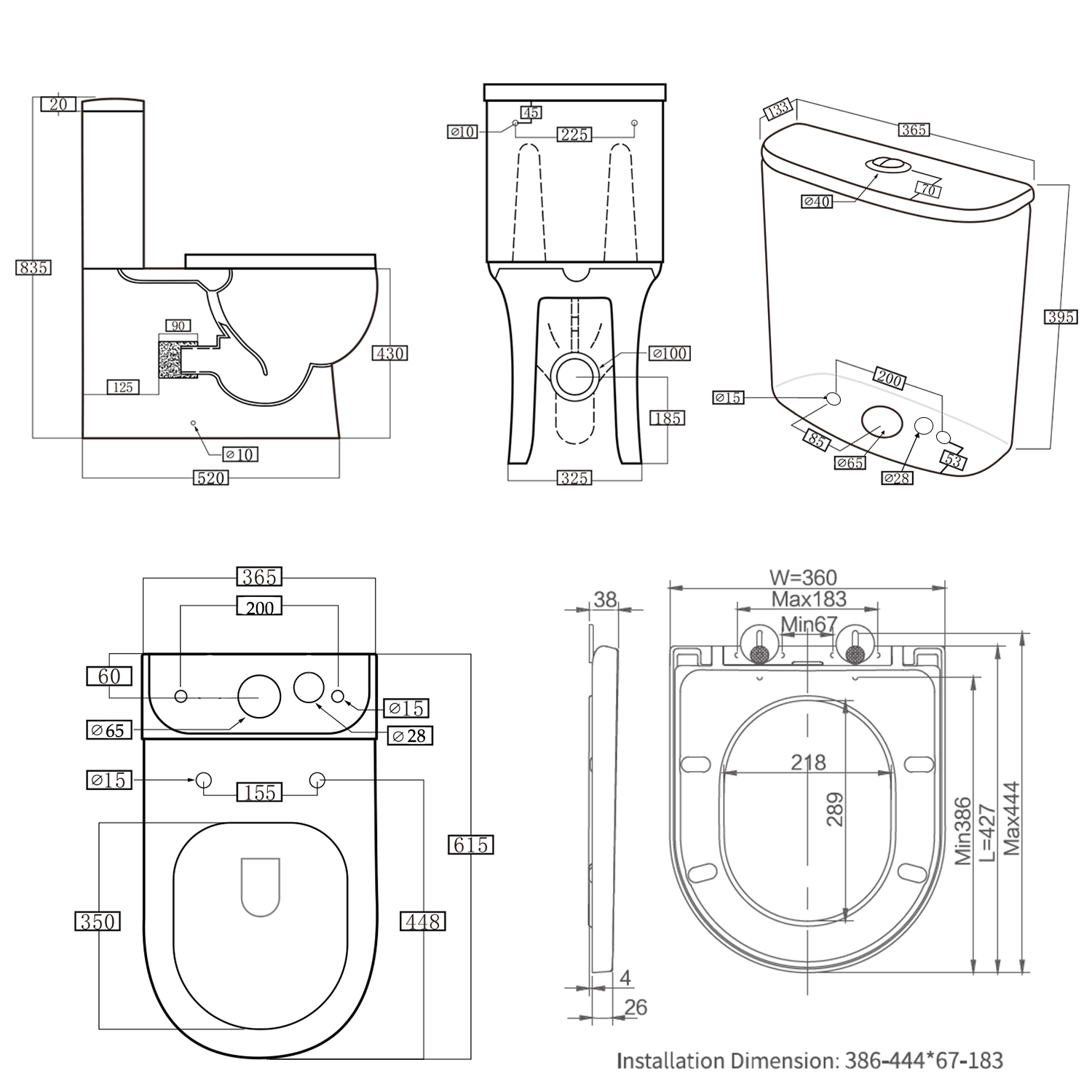 Harbour Serenity Rimless Close Coupled Toilet with Soft Close Seat
