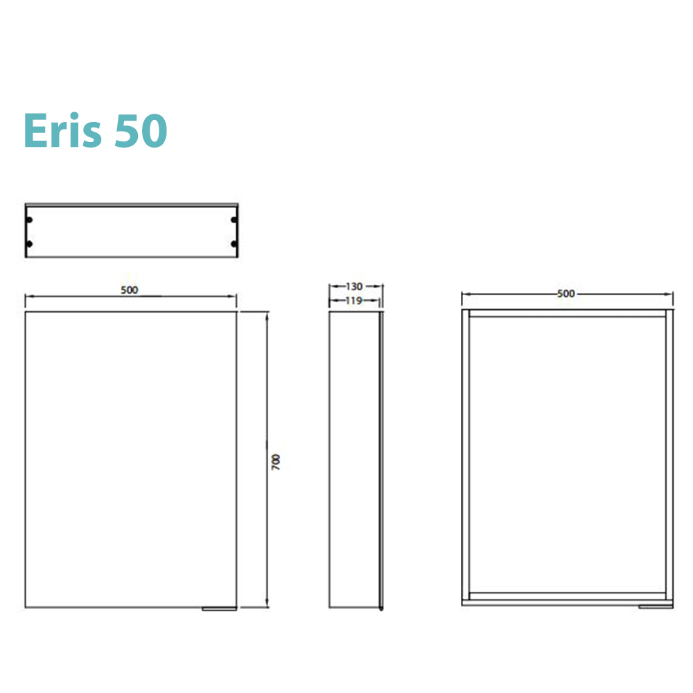hib. Eris Mirrored Cabinet with Soft Close Doors - 400 x 600mm & 500 x 700mm