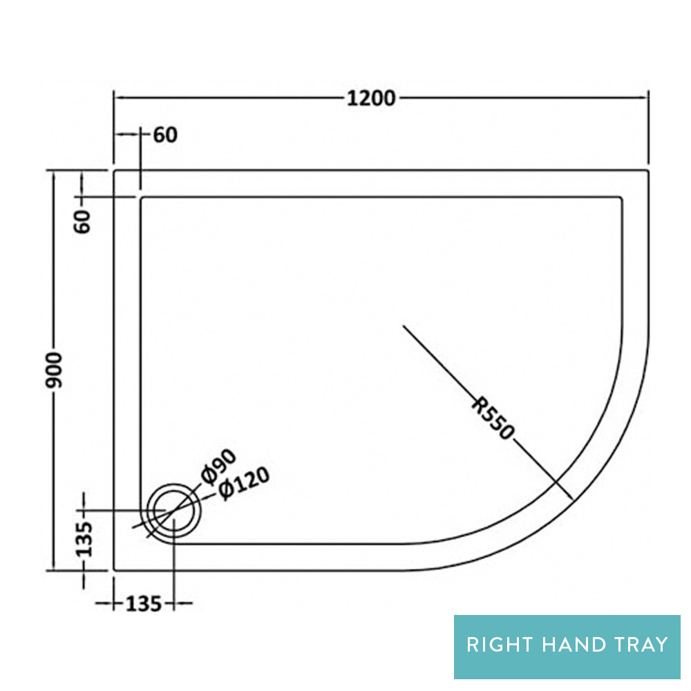 Drench MineralStone Low Profile Quadrant Shower Tray