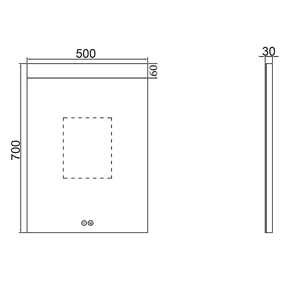 Harbour Identity LED Mirror with Demister Pad & Infrared Touch Button - 500 x 700mm