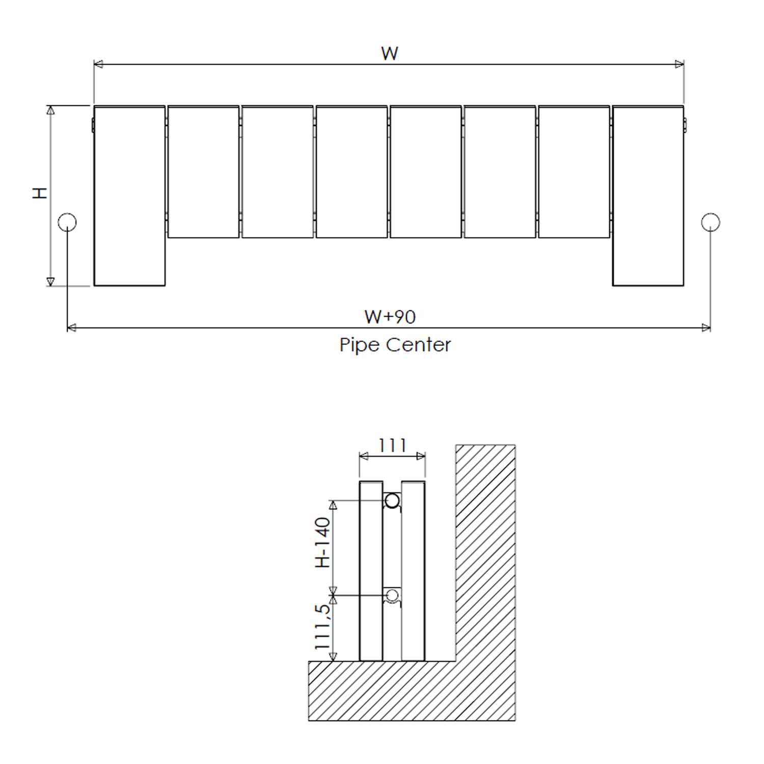 Carisa Elvino Floorstanding Panel Designer Aluminium Radiator