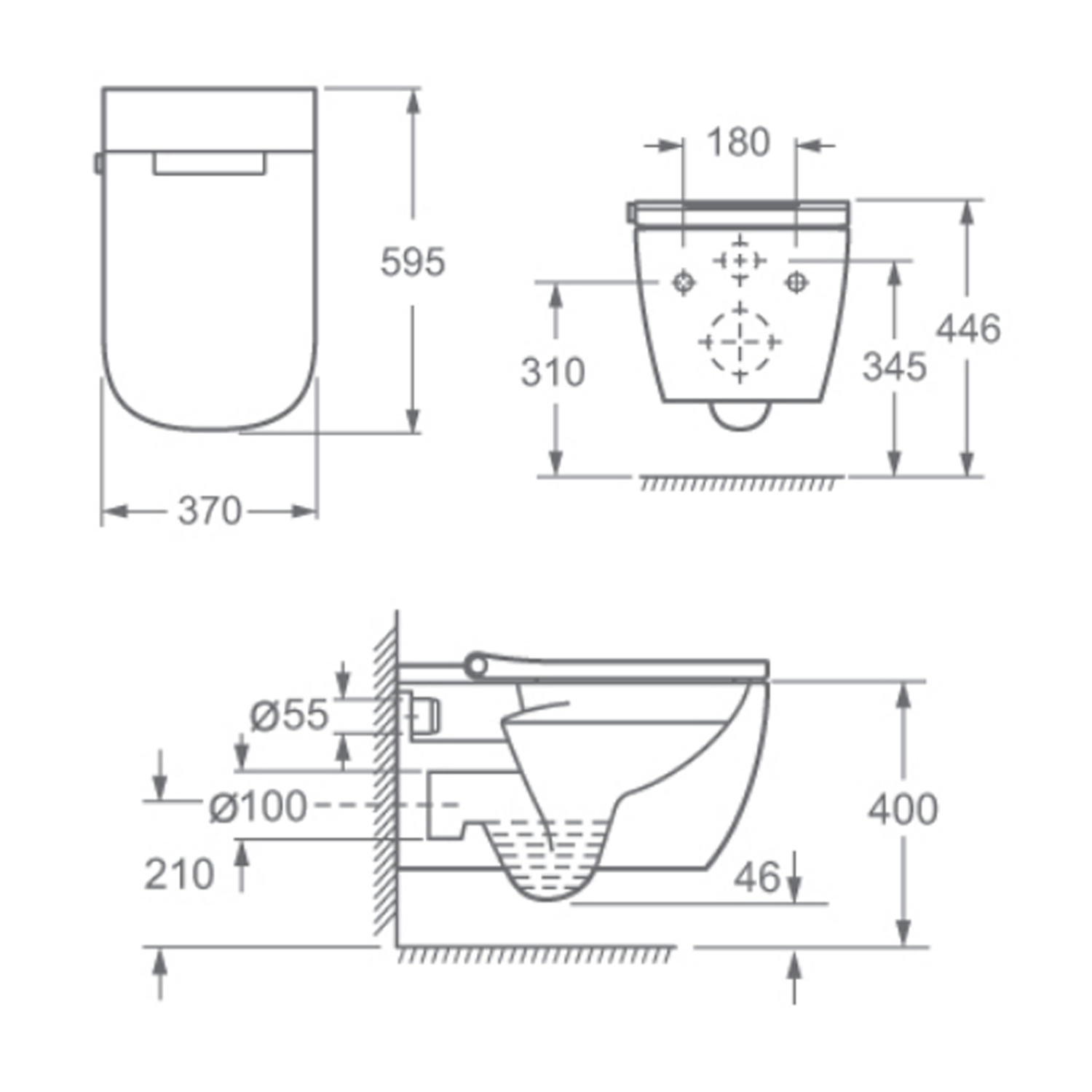 Imex Essence Wall Hung Toilet with Soft Close Seat & Remote Control