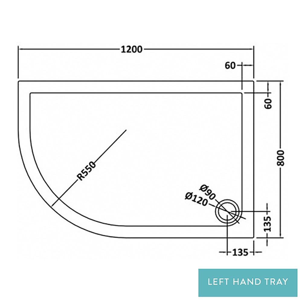 Drench MineralStone Low Profile Quadrant Shower Tray