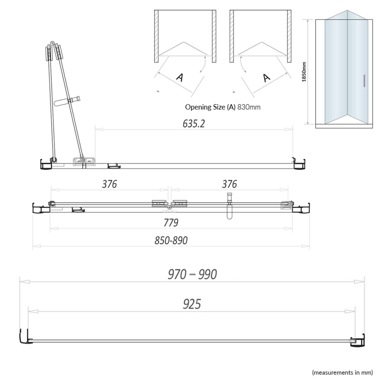 Harbour i6 Easy Clean 6mm Bi-Fold Shower Door & Optional Side Panel