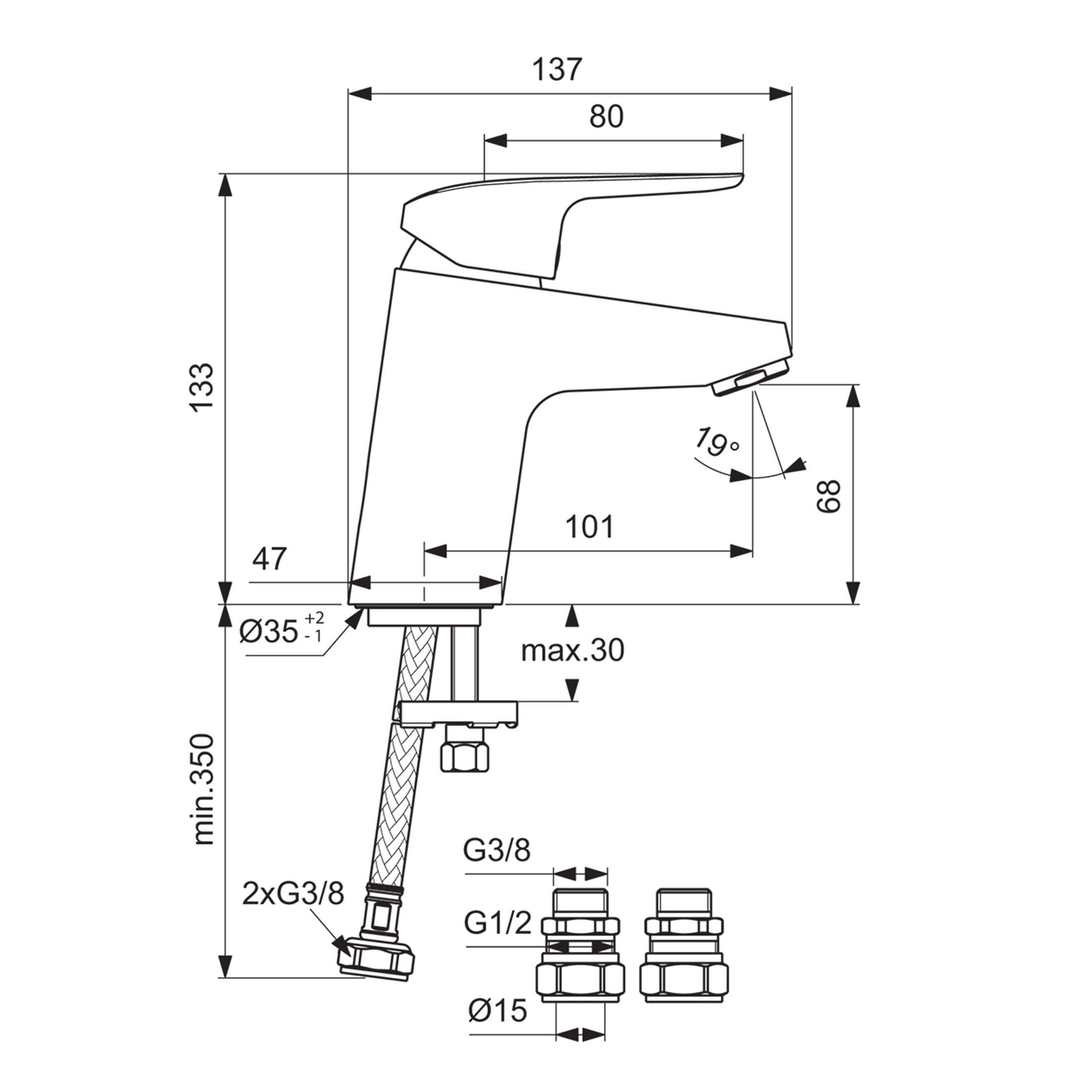 Ideal Standard Ceraflex Mono Basin Mixer Tap