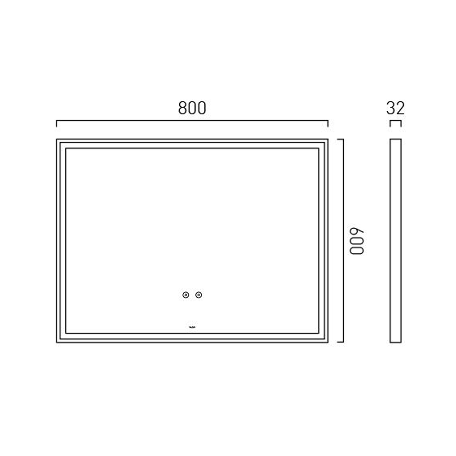 Vado Safari Rectangular Illuminated Mirror with Demister Pad & Colour Change LEDs - 800 x 600mm