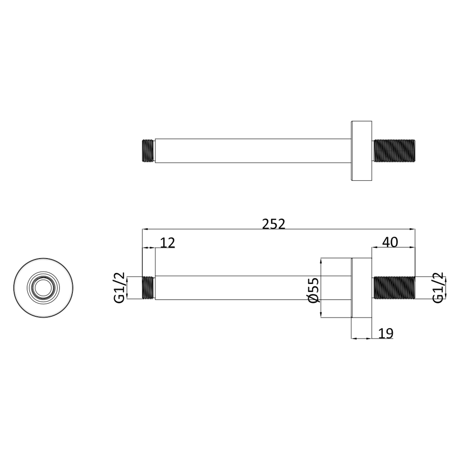 Crosswater MPRO Ceiling Shower Arm